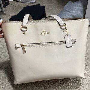 Coach Cream Tote with Gold Hardware